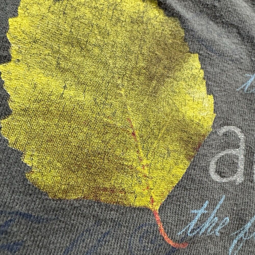 Vintage 90s Fall Autumn Leaves Shirt L/S WOMENS XL Green Camping Nature USA Made - Picture 11 of 11